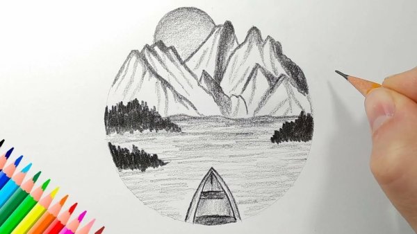 Пейзаж рисунок для детей