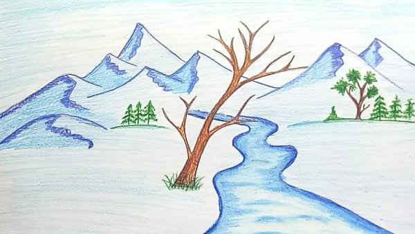 Рисунок на тему природа карандашом