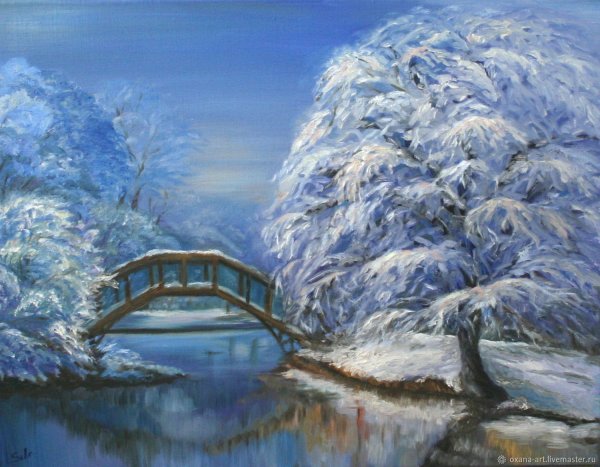 Живопись Силантьева зимний пейзаж