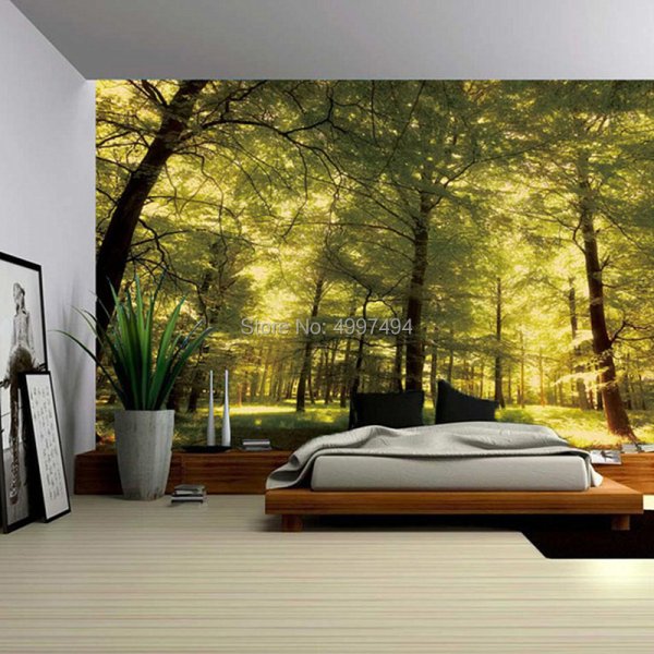 Креативные фотообои в спальню