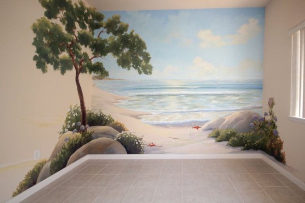 Роспись стен море