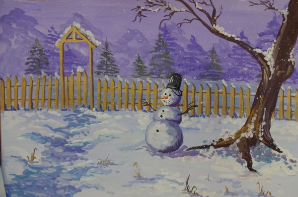 Зима рисунок