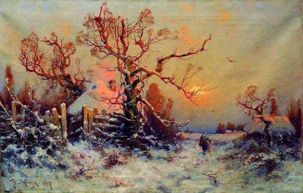 Клевер ю.ю.(1850-1924)- зимний пейзаж