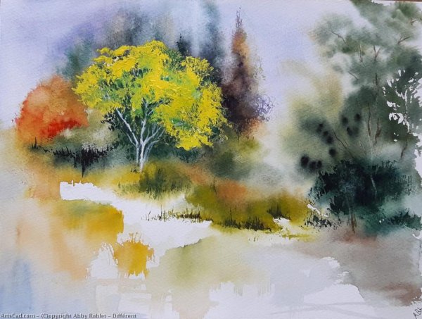 Акварельный пейзаж по сырому