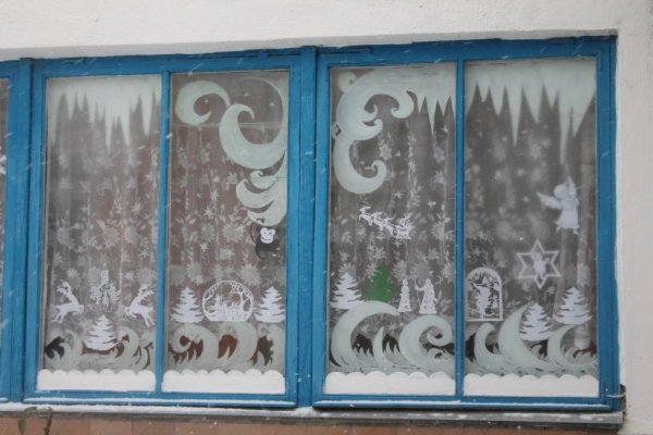 Рисование зимнее окно