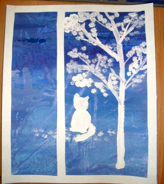 Зимнее окошко рисование