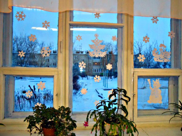 Рисование зимнее окно