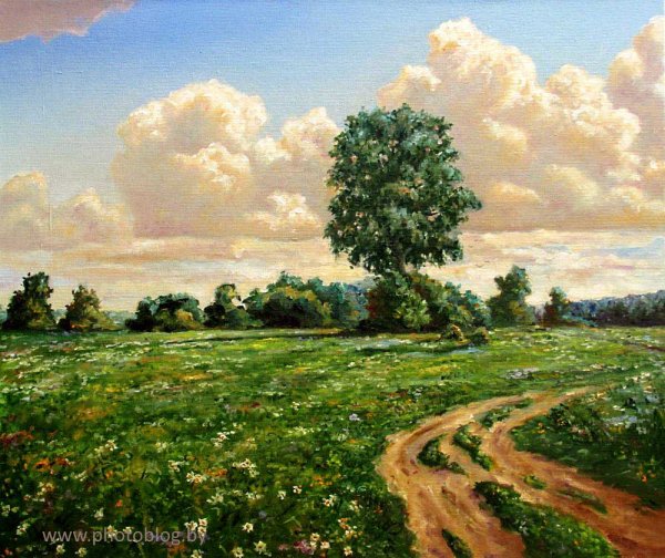 Летние пейзажи маслом живопись