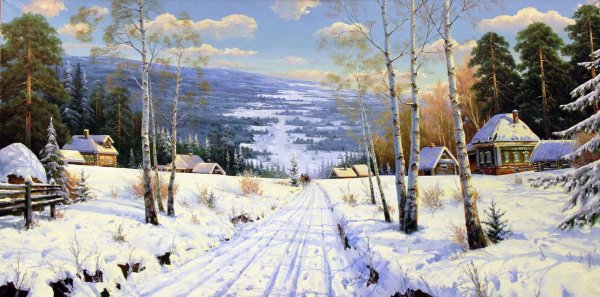 Художник Белохвостов зима