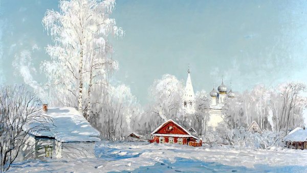 Художник Олег Молчанов зима