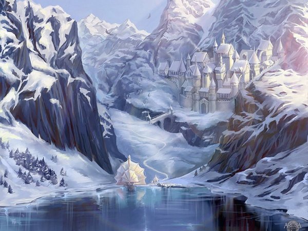 Зимний пейзаж фэнтези