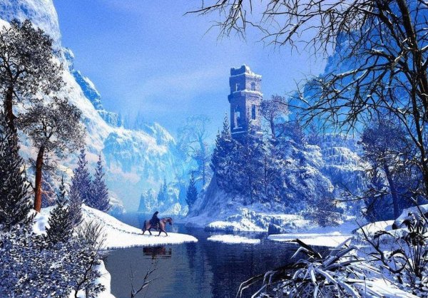 Зимний пейзаж фэнтези