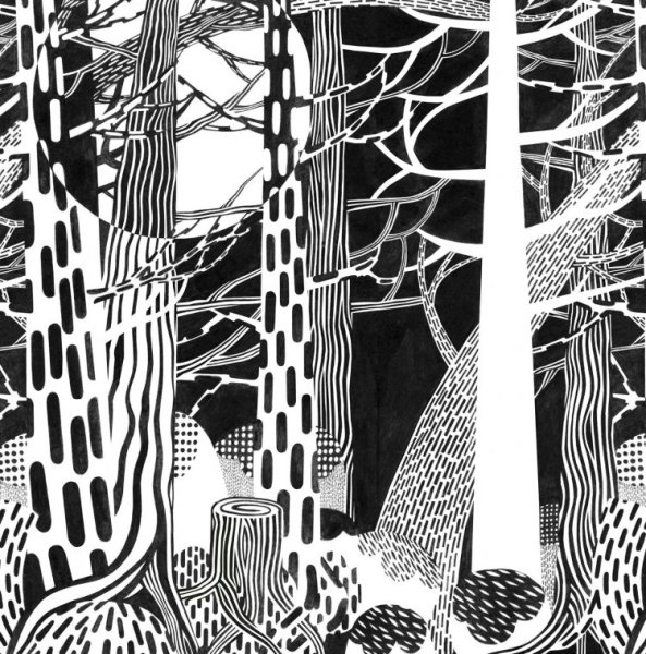 Стилизованный графический пейзаж