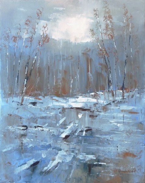 Зимний пейзаж мазками