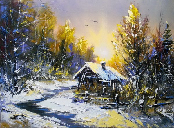 Ходюков Александр художник зимние пейзажи