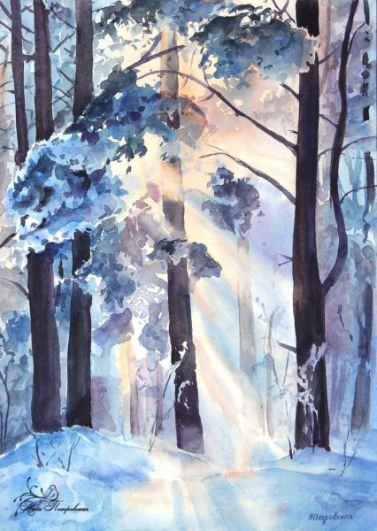 Нина Петровская художник зимний пейзаж