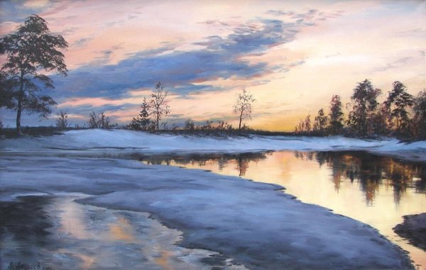 Живопись зима Mark Daehlin