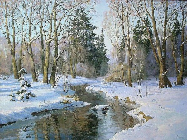 Весенне зимний пейзаж