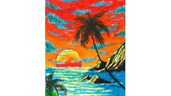 Море восковыми мелками