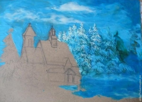 Новогодняя картина пластилином