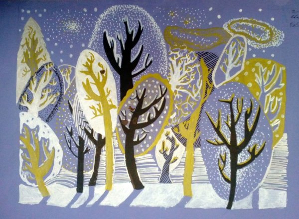Зимние узоры нетрадиционные техники рисования