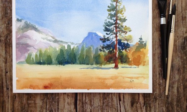 Пейзаж гуашью для начинающих