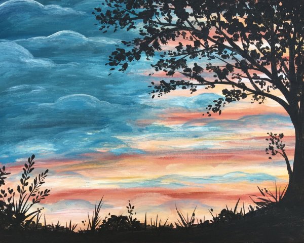 Природа красками для начинающих