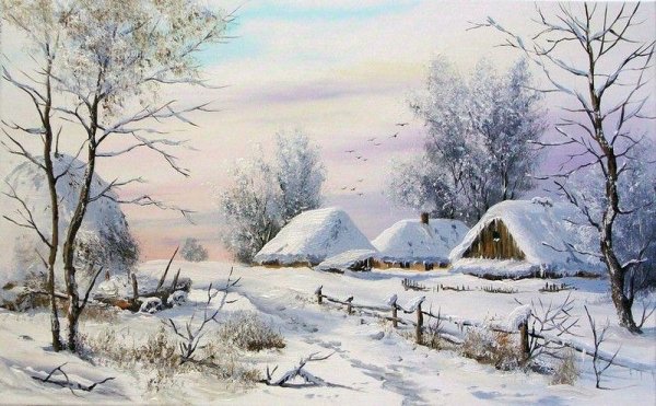 Художник Дмитрий Левин зима