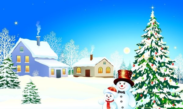 Детские новогодние рисунки