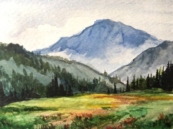 Горный пейзаж воздушная перспектива