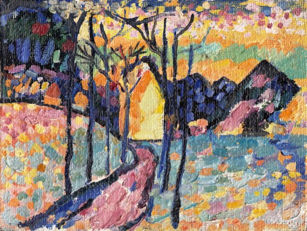 Василий Кандинский «пейзаж в Мурнау» 1908