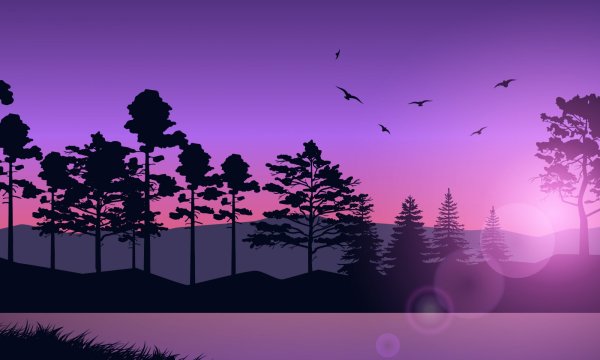 Силуэтный пейзаж