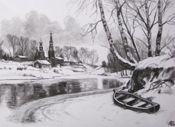 Михаил Врубель дворик зимой