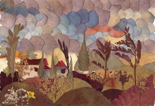 Пейзаж из сухих листьев