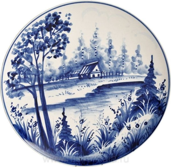 Гжель пейзаж зимний