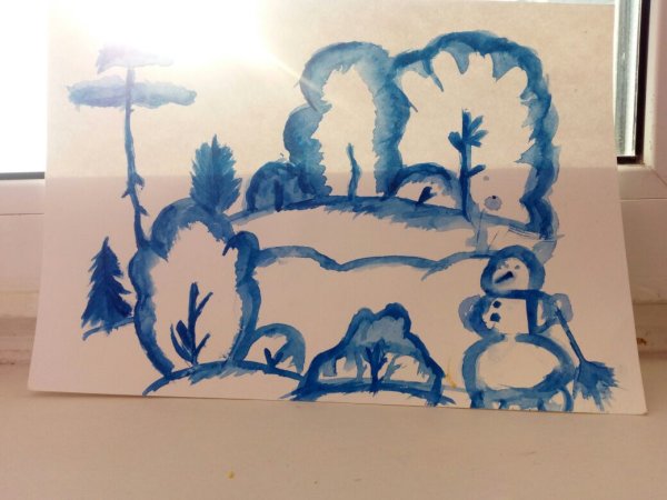 Гжель пейзаж зимний