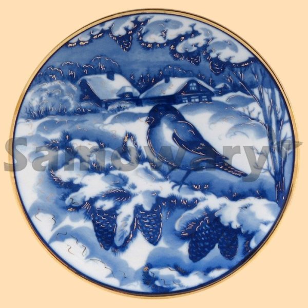 Пейзаж в технике Гжель