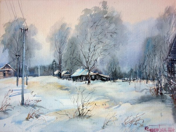 Игорь Хайков и его зимние акварели.