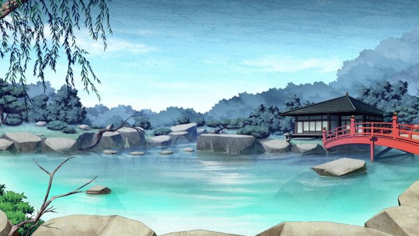 Пейзаж в стиле аниме