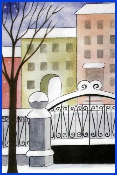 Рисунок на тему городской пейзаж