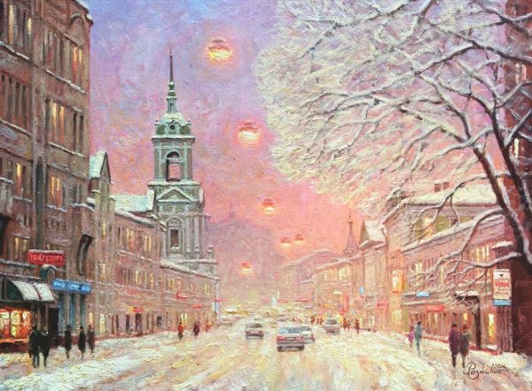 Зимний пейзаж карандашом легкий