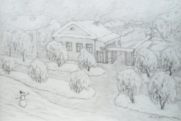 Весна рисунок карандашом