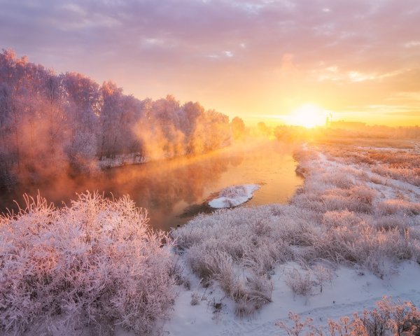 Раннее утро зима