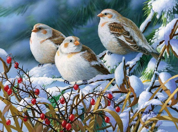 Зимний пейзаж животные