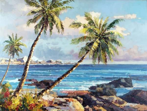 Фреска Аффреско море пальмы