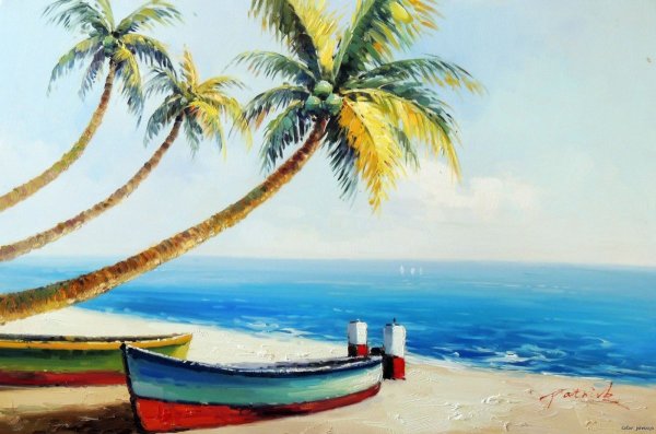 Картина пальмы у моря