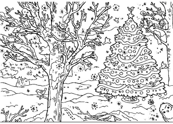 Снежный домик для раскрашивания