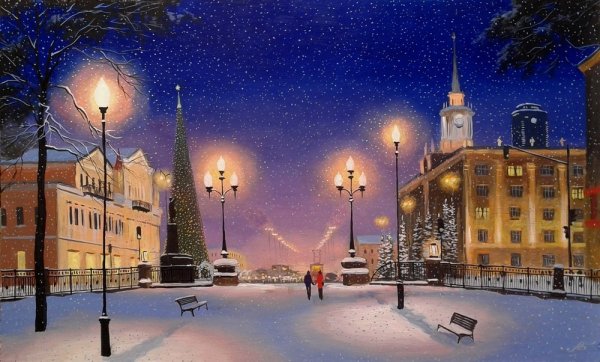 Александр Болотов пейзаж зима