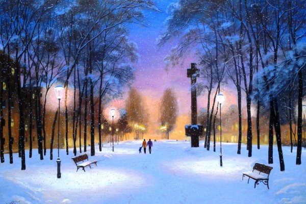 Художник Александр Болотов зима