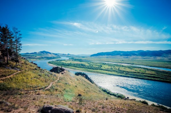 Река Селенга Бурятия вид сверху